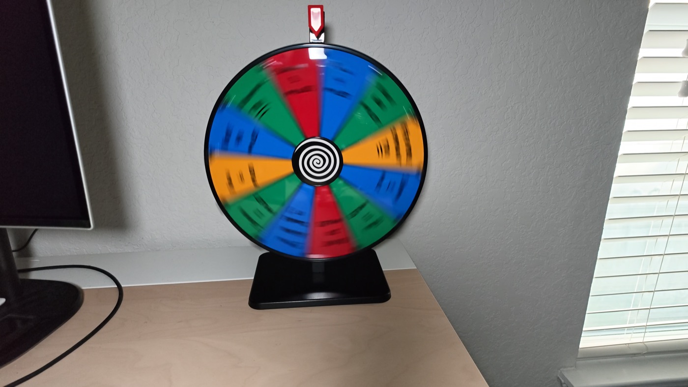 The twelve slot wheel that picks each workout